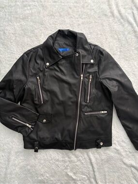Black Women's Faux Leather Moto Jacket